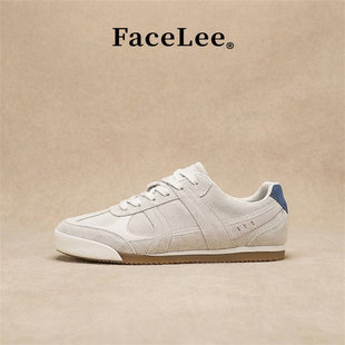 FaceLee德训鞋男款夏季时尚反绒复古运动休闲板鞋男百搭阿甘鞋