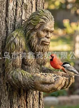 跨境Bigfoot Bird Feeder大脚怪喂鸟器户外花园小鸟投食器田园