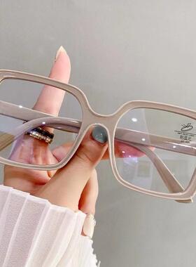 新款小红书跨境网红四方大框防蓝光眼镜女潮可配近视黑色大脸显瘦