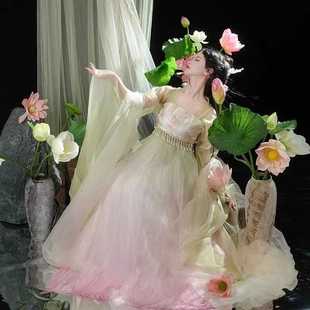 租赁小荷花十二花神花涧集系列春夏国风诃子裙唐制大袖衫套装出租