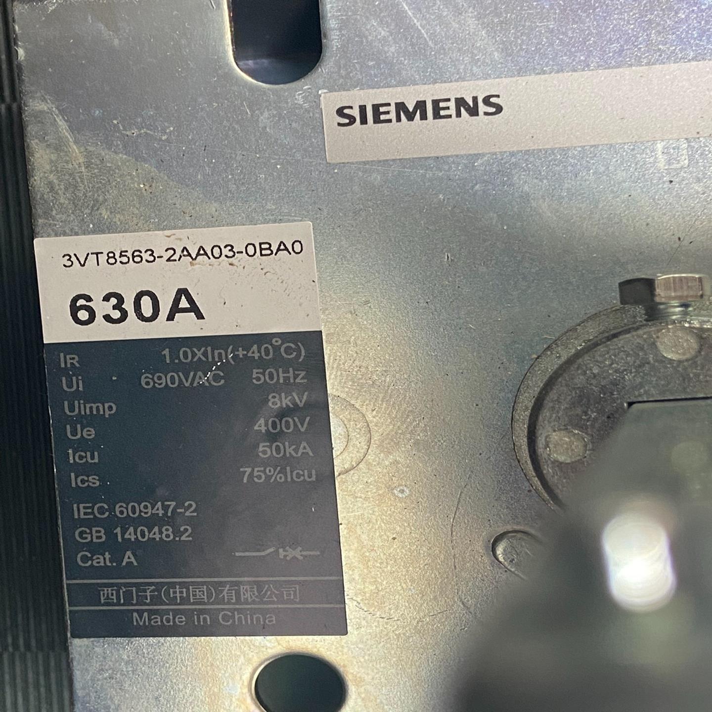 SIEMENS/西门子塑壳断路器3VT8563-2AA03-