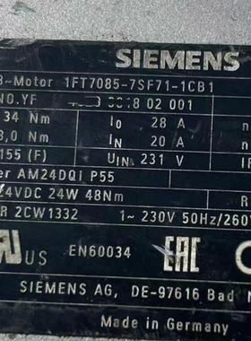 （设备配件）FT7085-西门子伺服电机1CB1SF711用到7。，联-