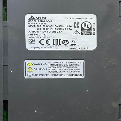 （设备配件）台达A2伺服驱动器ASD-A2-0421-L