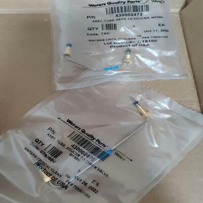 waters hclass，iclass传感器到单向阀管路，