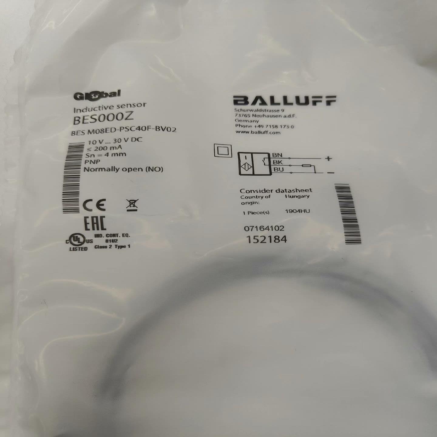 全新原装BES000Z巴鲁夫电感式接近开关BES M08ED