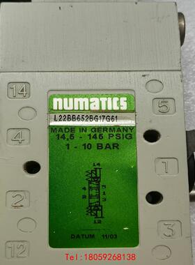 【非标价】议价纽曼蒂克NUMATICS 电磁阀 　　L22BB652B