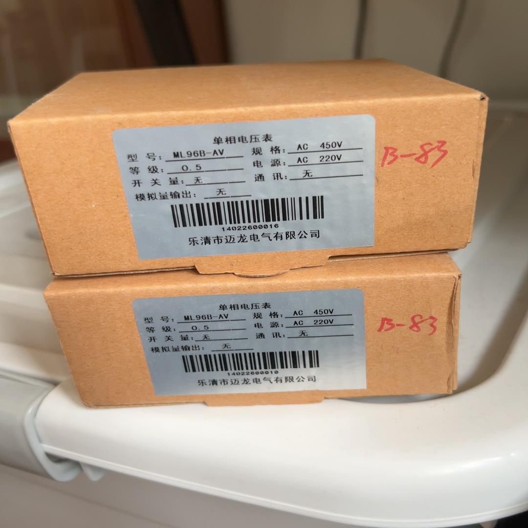 单相电压表，迈龙，ML96B-AV，全新带装未使用，有10