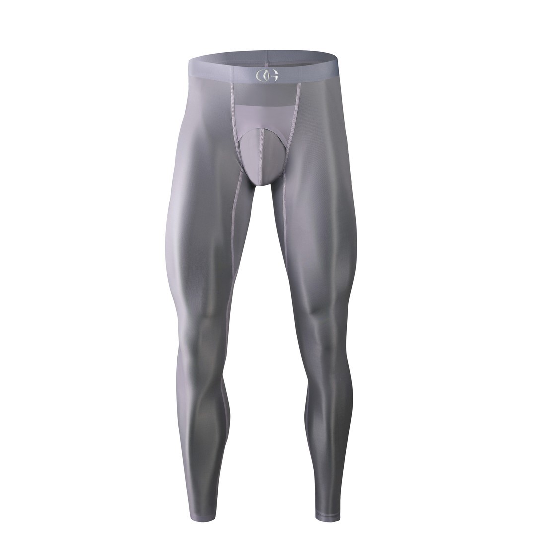 全光纱男士保暖超薄打底九分长裤速干运