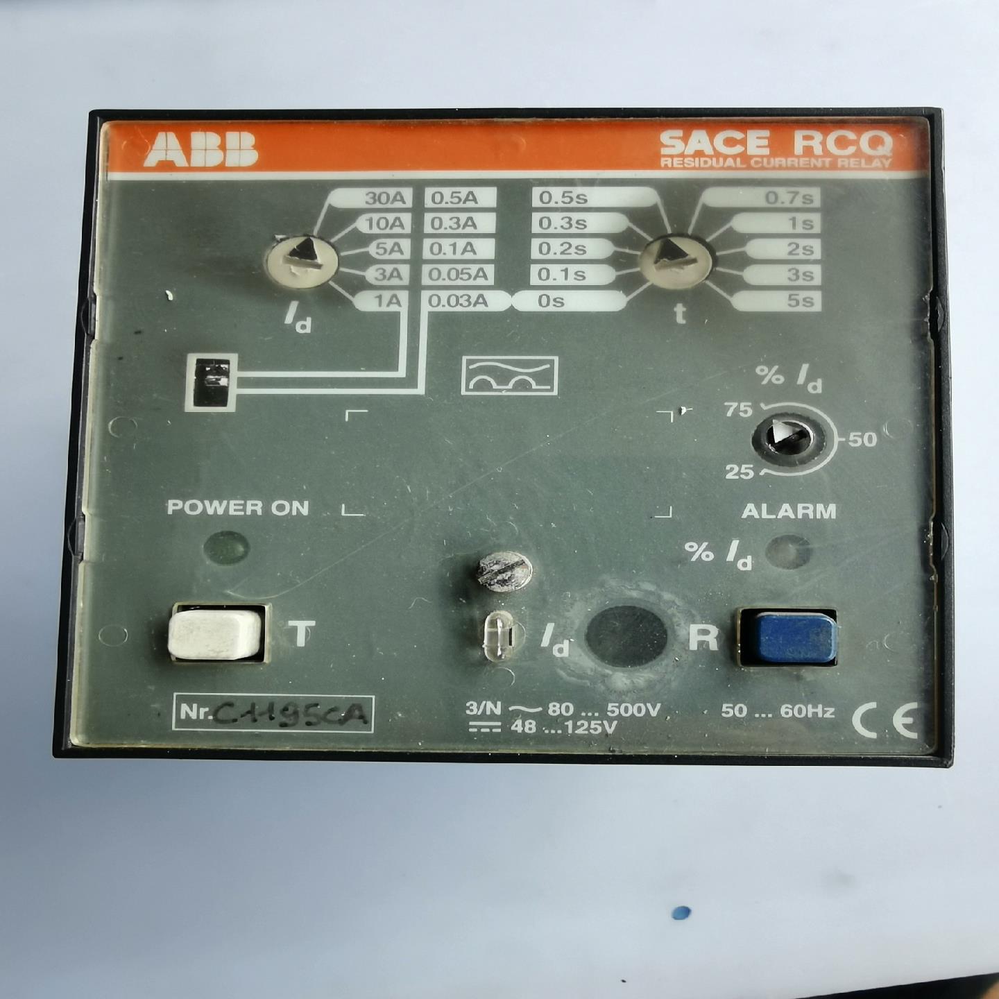 （设备配件）ABB SACE漏电继电器RCQ ，设备拆机，成色如图，功能
