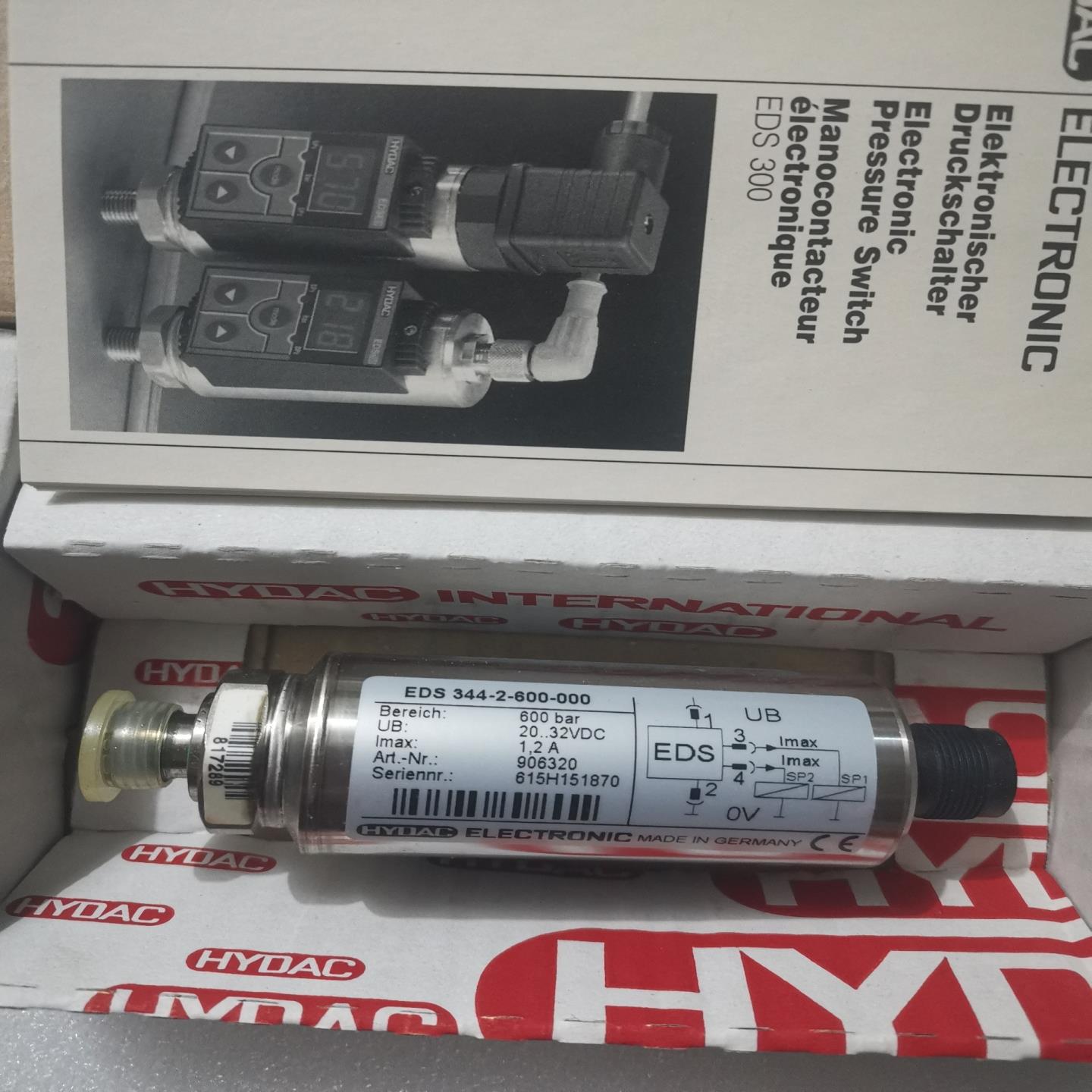 全新原装HYDAC贺德克  EDS344-2-600-000