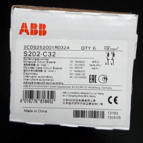 ABB微型断路器 S202-C32 2P 32A议价