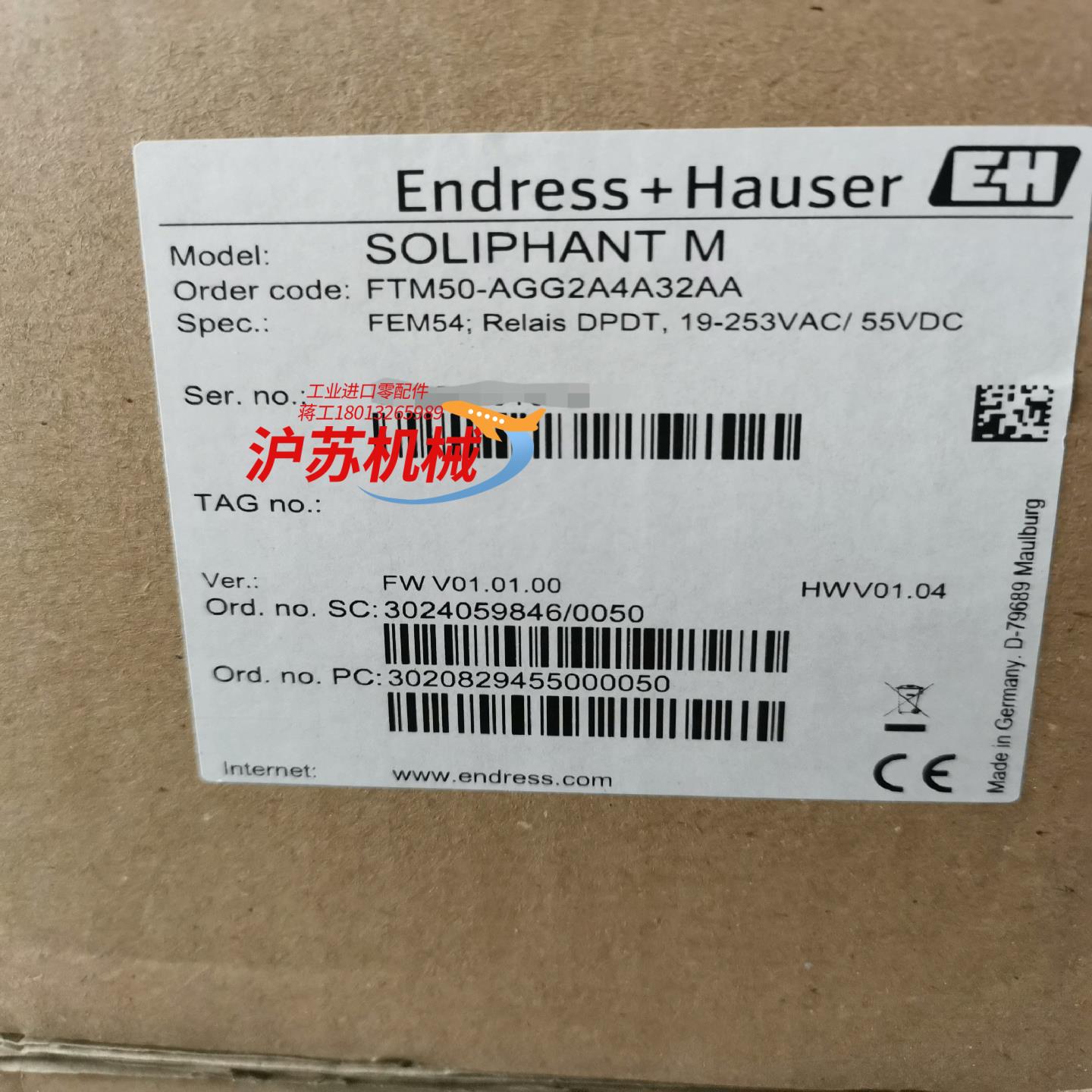 EH恩德斯豪斯 音叉料位计 FTM50-AGG2A4A32