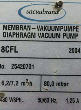 德国Vacuubrand  ME 8CFL  隔膜真空泵