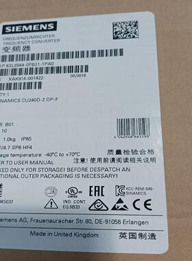 [德峰]1P 6SL3544-0FB21-1PA0西门子CU240D