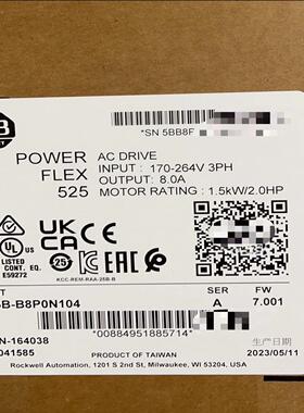 25B-B8P0N104 交流重行变频器1.5kW 全新AB