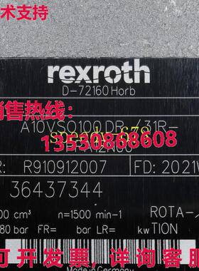 供应原装Rexroth R910912007 A10VSO 100 DR /31R-PPA12N00 Pump