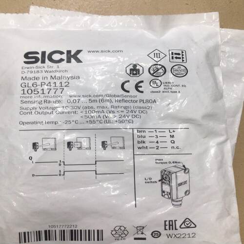 西克SICK对射光电开关GL6 -P4112全新到货