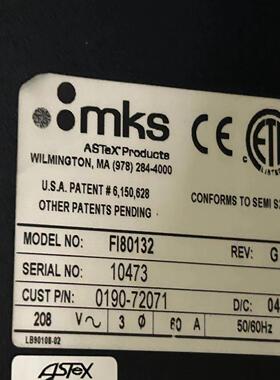 （设备配件）FI80132mks-  019072071