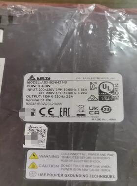 [德峰]台达单-B2-0421-伺服 W台ASD B1400