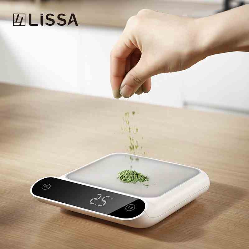 日式LISSA厨房电子秤小型家用烘焙专用食物秤克称高精度小称量器