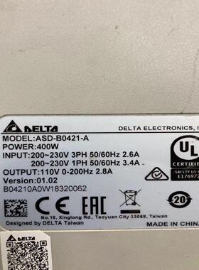 [德峰]-台达A拆B0421驱动器功能-完好ASD机件