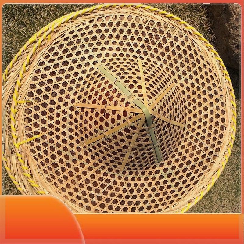 水墨漓江美春英广场舞防雨斗笠帽子竹编户外遮阳道具装饰表演成人