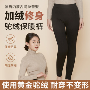 驼绒棉裤冬季加厚加绒女高腰修身护膝保暖中老年人宽松加肥男女士