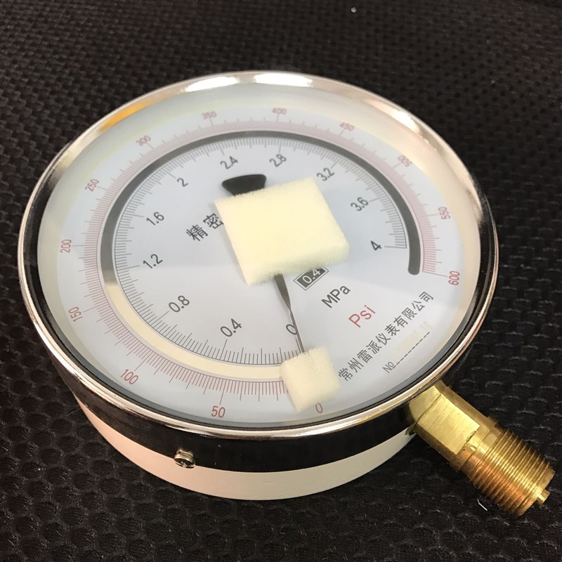 精密压力表 双刻度指示 压力40MPA  直径150mm YB150A 0.4级