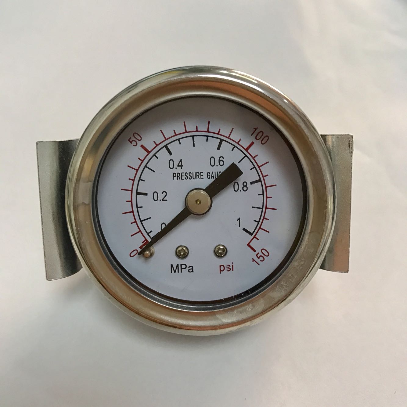 轴向带螺丝压力表 支架压力表 u型卡压力表 压力1mpa 150psi 40mm