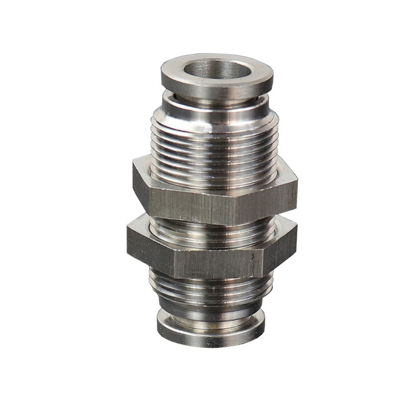 气动接头304不锈钢快速接头PM隔板快插直通接头PM-4/6/8/10/12