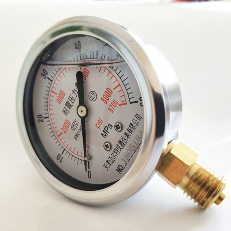 高精度YN60耐震压力表 不锈钢压力表  液压表 油压表 M14*1.5头