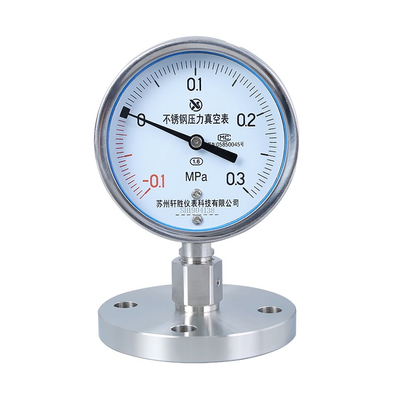 YTP100BF-MF 隔膜式单法兰压力表 DN25 不锈钢隔膜压力真空表