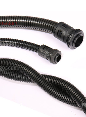 塑料波纹管PP聚丙烯阻燃耐高温黑色电工穿线套软螺纹保护管可开口