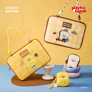 有点淘气xBrunch brother刺绣手提休闲单肩防撞防震笔记本电脑包