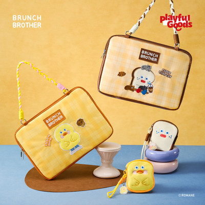 有点淘气xBrunch brother刺绣手提休闲单肩防撞防震笔记本电脑包