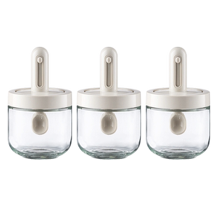 会员精选 伸缩调料罐勺盖一体调料盒3件套