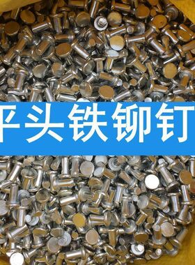 GB109平头实心铁铆钉 镀锌平头敲击式铆钉 M3M4M5M6M8 本色铁铆钉