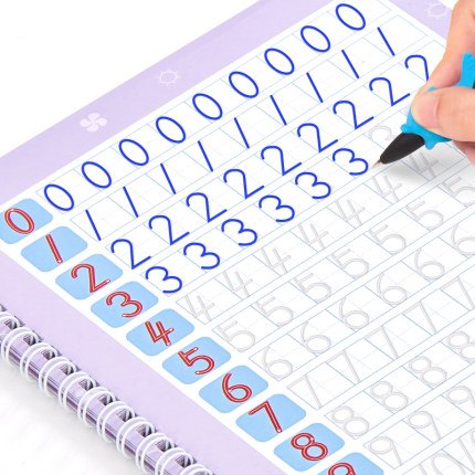 数字练字帖幼儿园凹槽练字本儿童控笔训练练习字帖幼儿入门初学者描红本专用3-4-5岁6宝宝学前启蒙练字本反复使用大班小班中班绘画