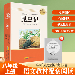 书初中生语文图书籍可搭长征红星照耀中国昆虫记八年级bi读课外世界名著 社8年级上册推荐 昆虫记法布尔原著正版 全译本安徽文艺出版