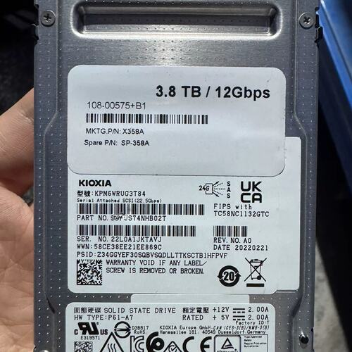 议价NetApp X358A-R6 X358A 3.8TB SA可维修