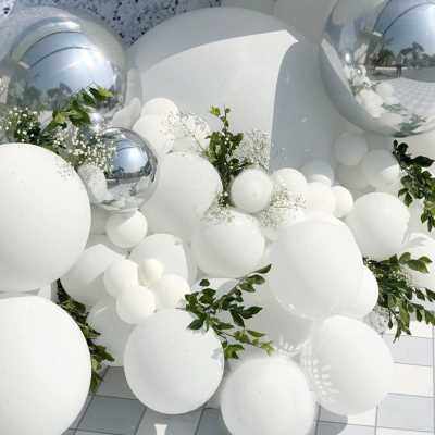 ins白色银色气球链生日派对布置商场五一活动店铺开业节庆用品z.