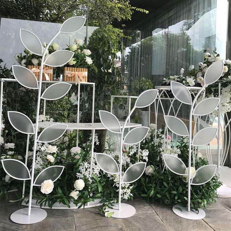 新款梦幻树叶摆件婚庆铁艺道具婚礼舞台光膜叶子装饰t台路引用品