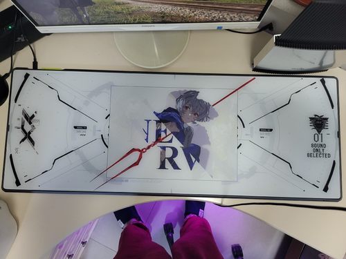 鼠标垫电竞怒喵玻璃定制图案