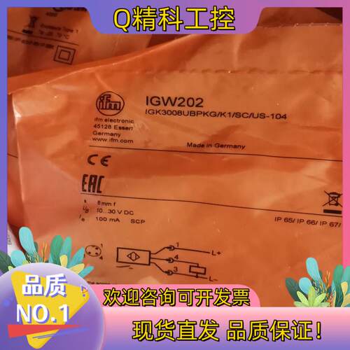 现货IIW202易福门原装IGW202  IGS204 IF55