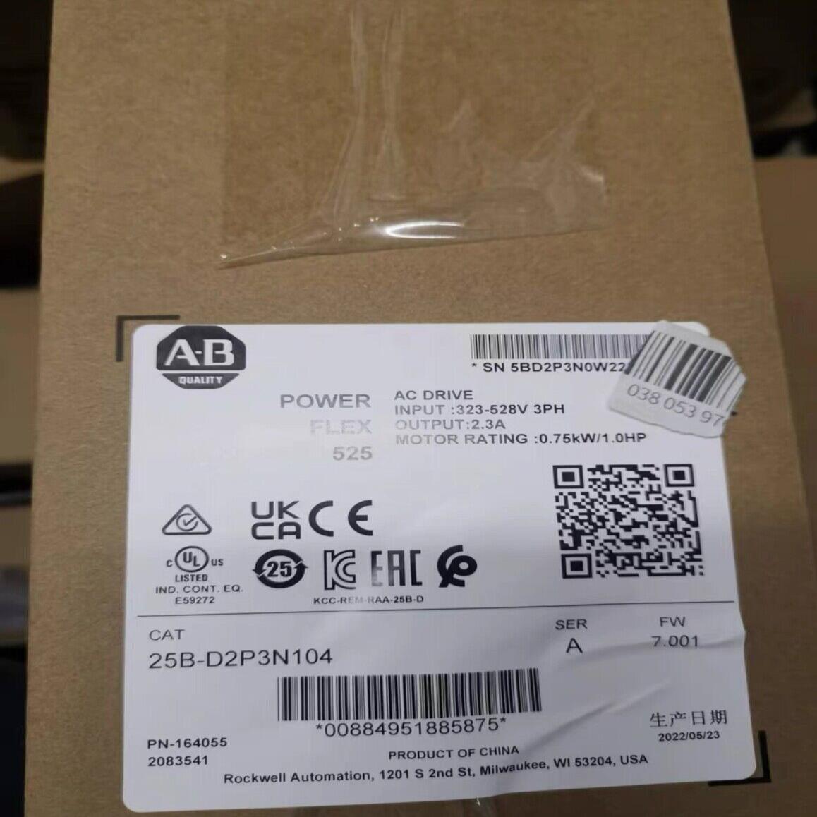 供应原装AB25B-D2P3N104 PowerFlex 525 0.75kW 交流电驱动器 25B