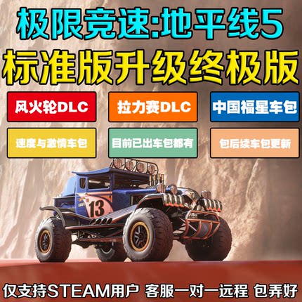 极限竞速地平线5 标准版升级终极版丨全DLC合集含风火轮/速度与激情/拉力赛丨中国福星+欧美车包+CR点数