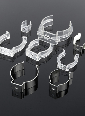 圆灯管固定夹弹簧夹LED线条灯U型夹硅胶霓虹灯圆管卡扣水管夹