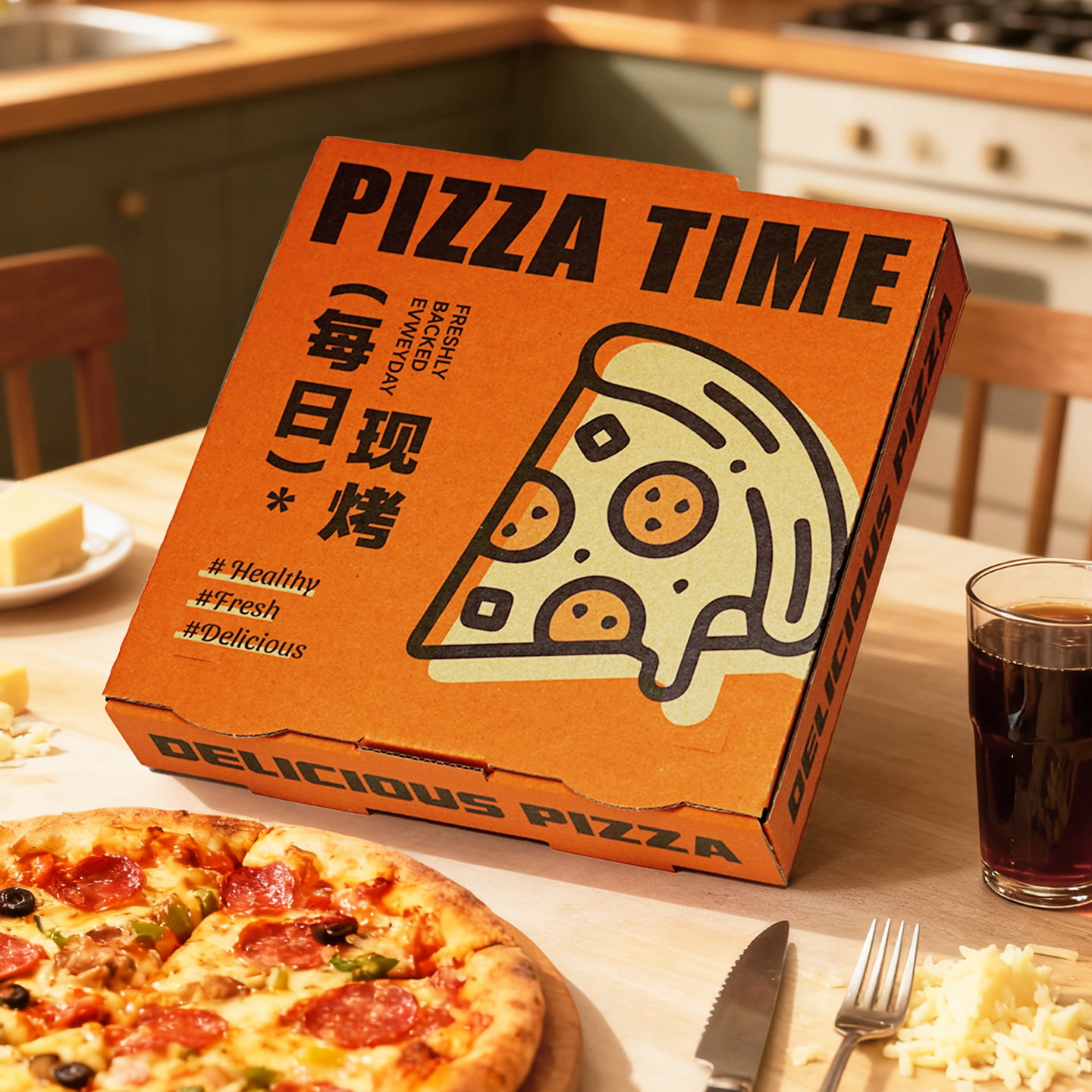 商用一次性爆款镀铝膜披萨打包盒