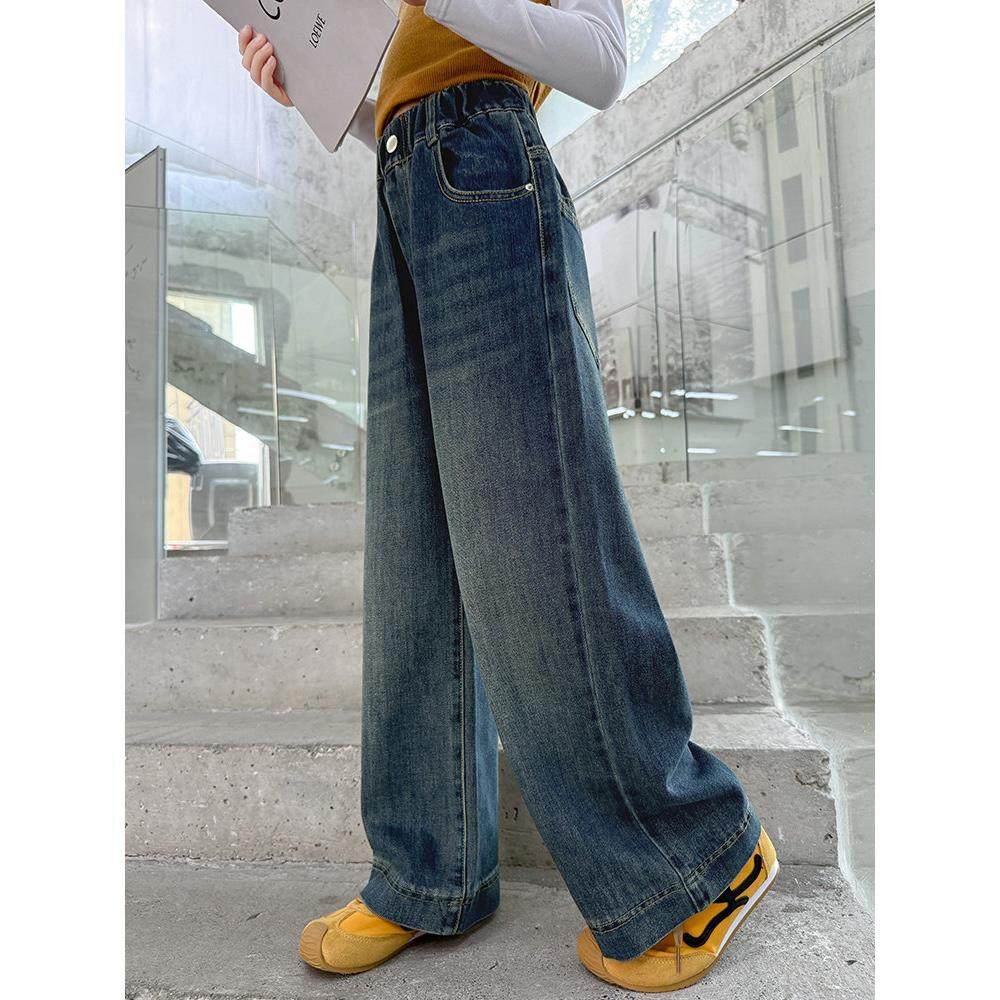 女童加绒牛仔裤一体绒2025新款冬装超好看窄版直筒裤儿童裤子秋冬