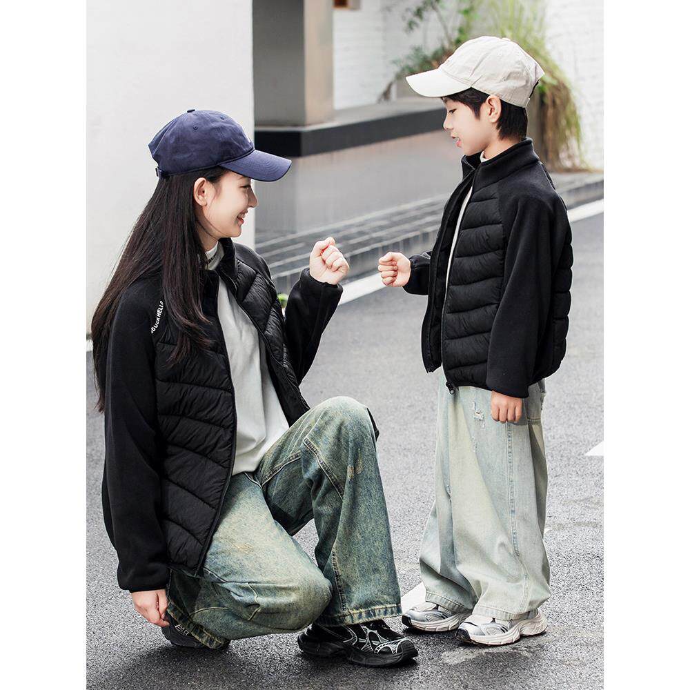 2025新款童装薄棉衣中大童男童短款外套女童校服内搭神器